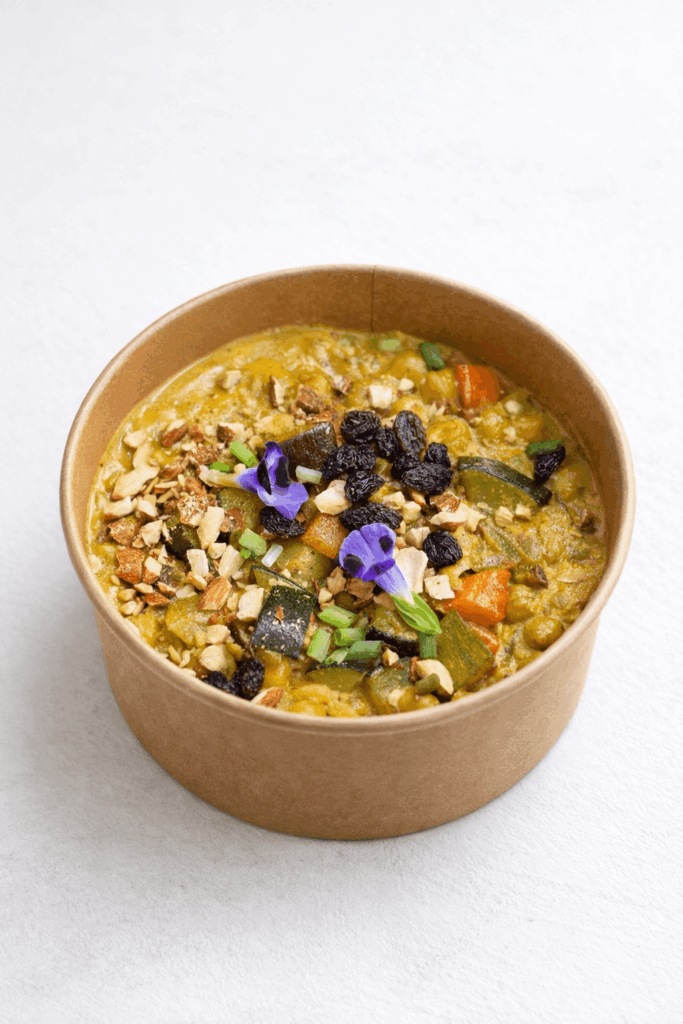 Curry de légumes et pois chiche au lait de coco